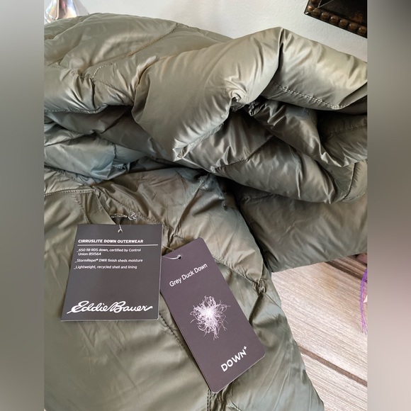 !! Eddie Bauer Men's CirrusLite Skylighter Down Jacket ✨ Capers Green Size Large - Picture 11 of 12